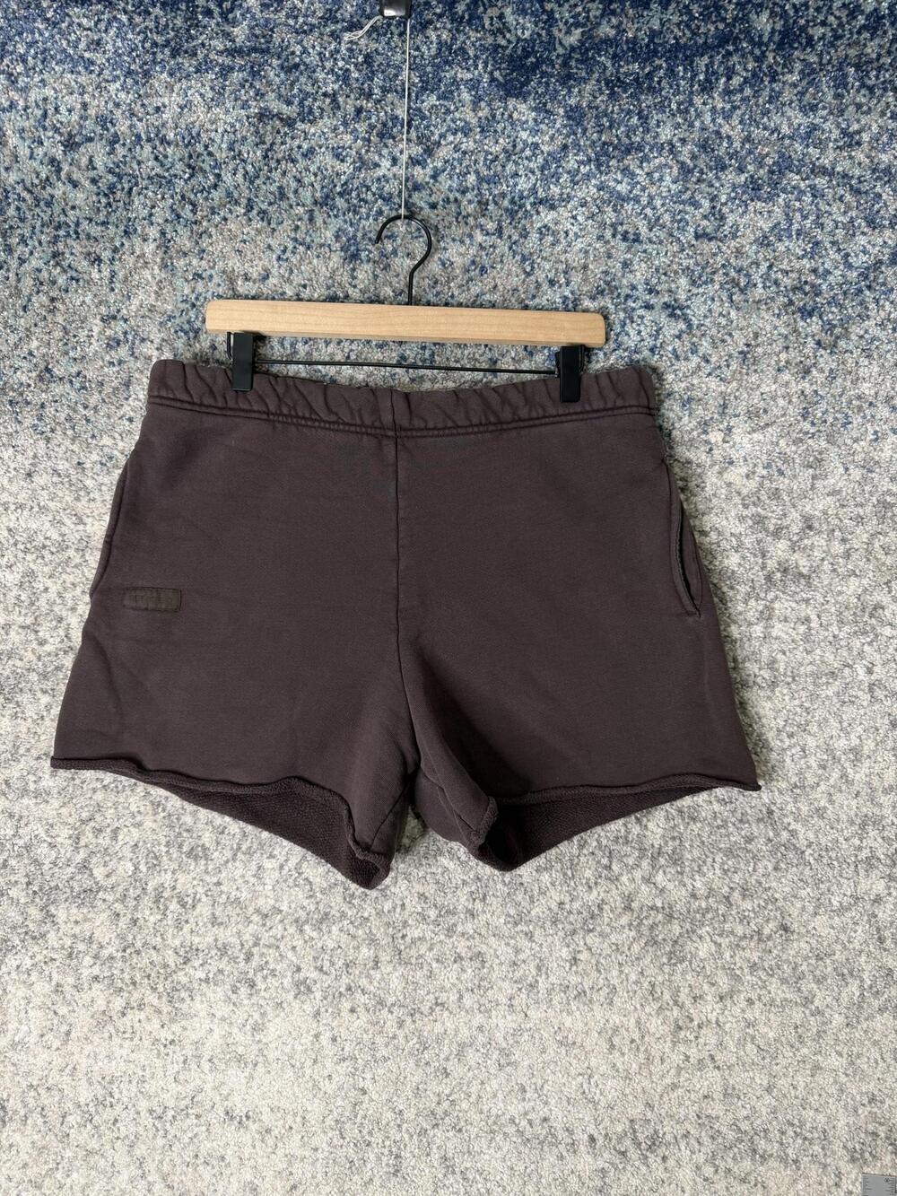 SET ACTIVE Shorts Womens Small Brown French Terry Sweat Elastic Waist Lounge USA